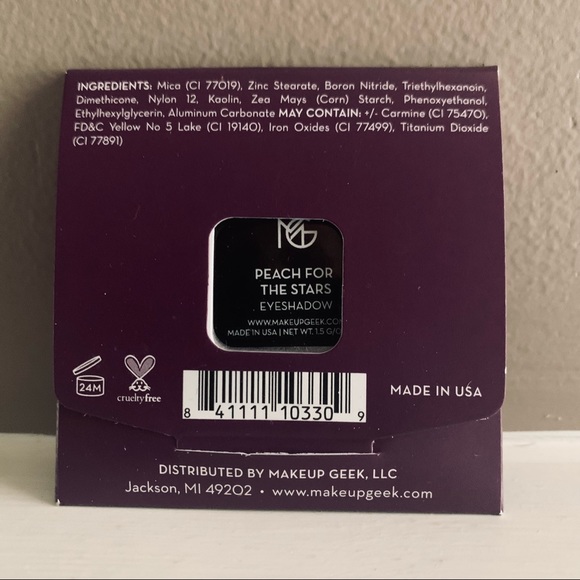 NWT Full Size! MAKEUP GEEK Square, Matte Eyeshadow “PEACH FOR THE STARS” - Picture 2 of 7
